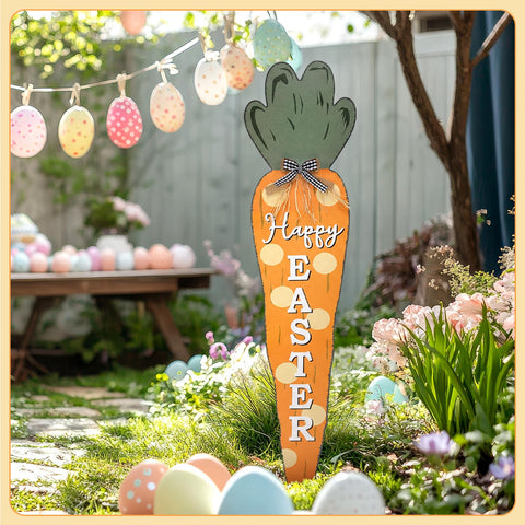 Vercraft spring garden carrot sign offers cheerful seasonal decor