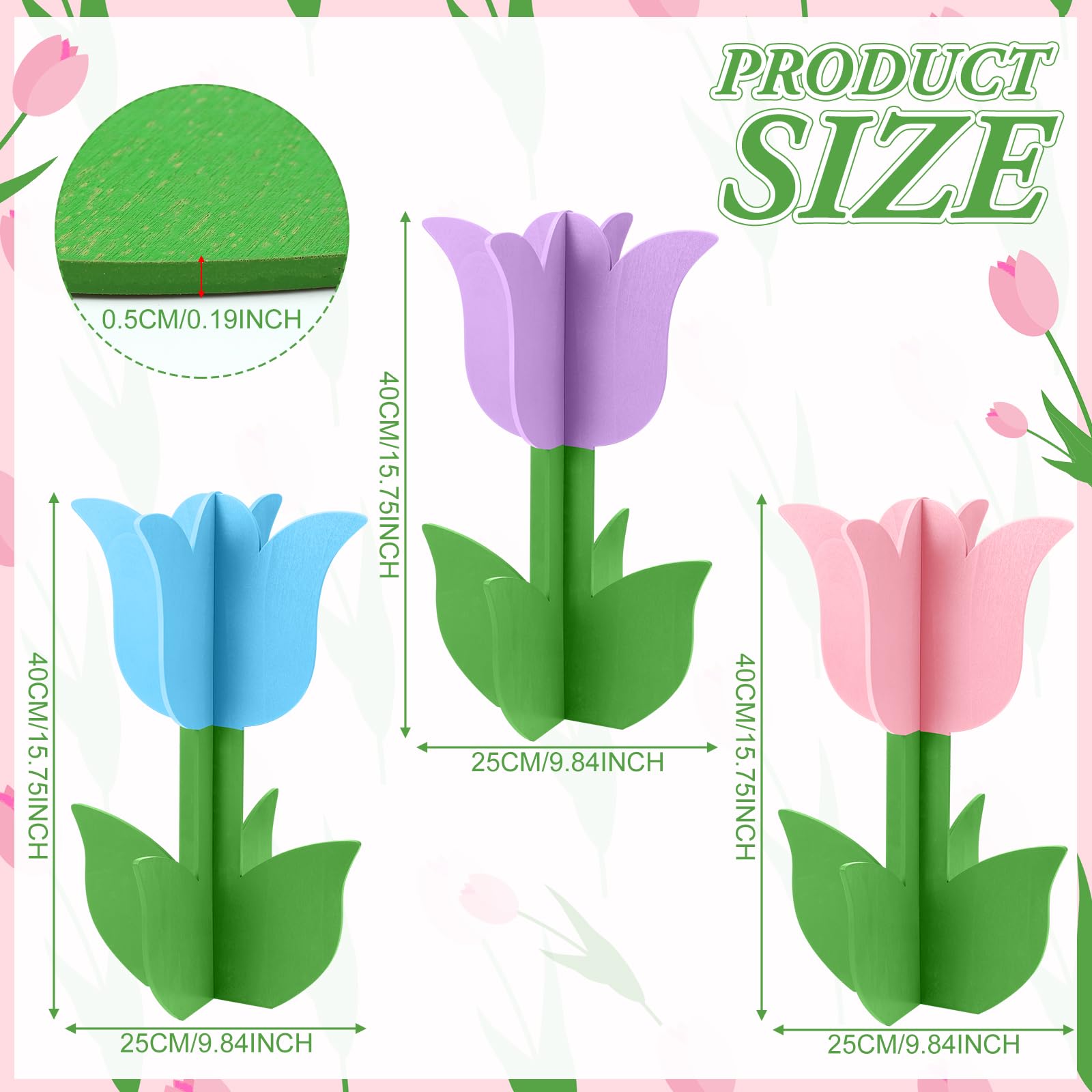 Vercraft wooden tulip yard signs set elevates porch decor with rustic charm.
