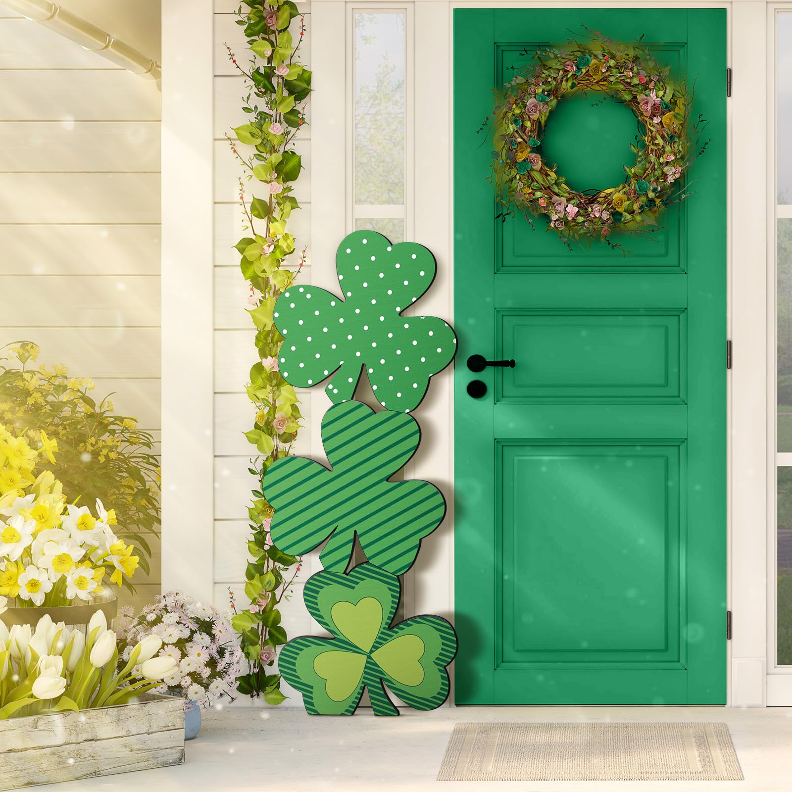 Vercraft wooden welcome sign features a rope bow for cozy porch ambiance.