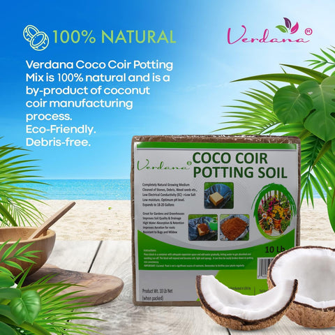 Verdana Coir Potting Soil improves drainage and aeration for healthier roots.