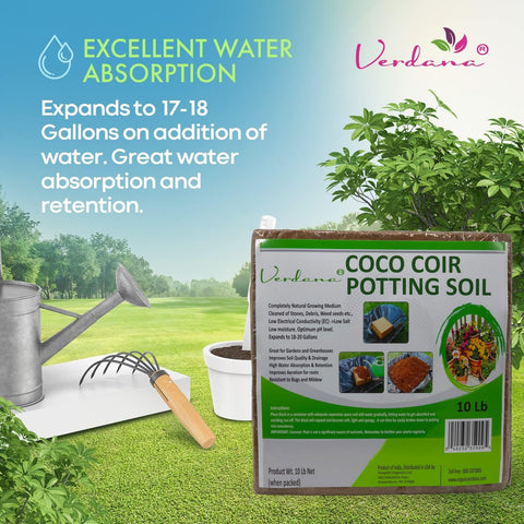 Verdana Coir soil is low-EC and pH-neutral for herbs and ornamentals.