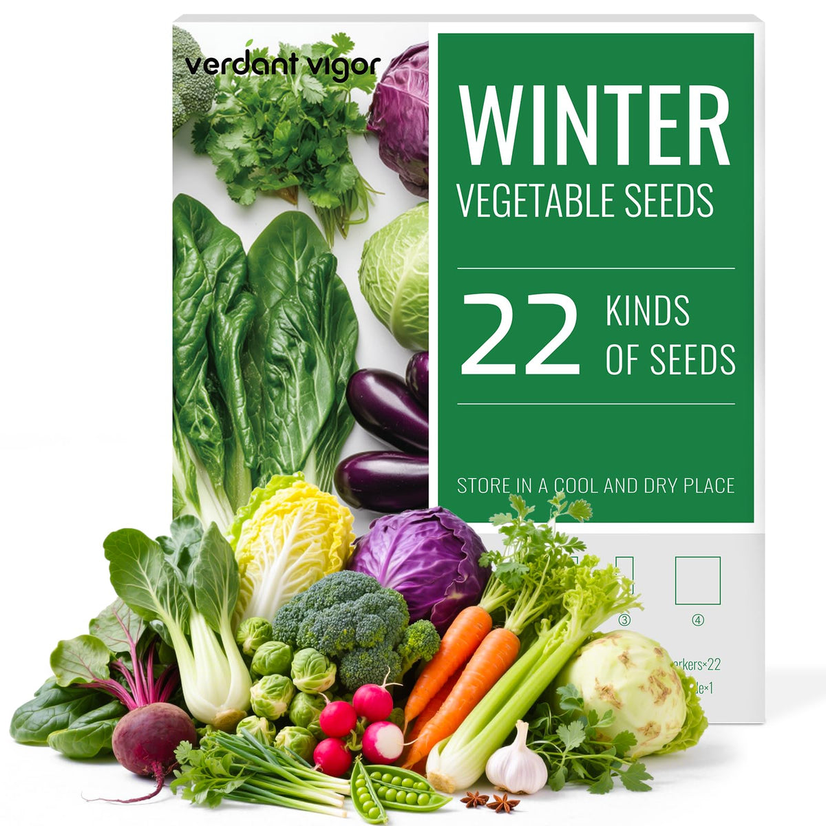Verdant Vigor winter seeds pack front view for versatile planting in any space