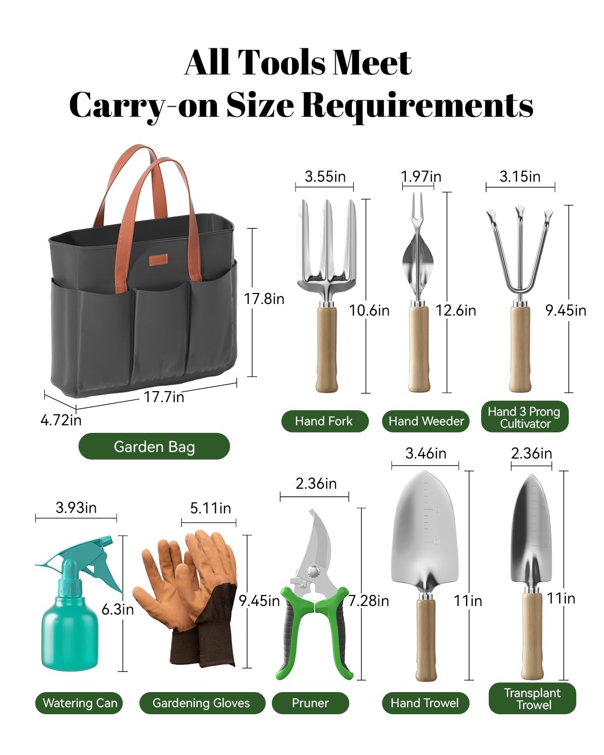VerdantVibes storage bag with six pockets for organized tools