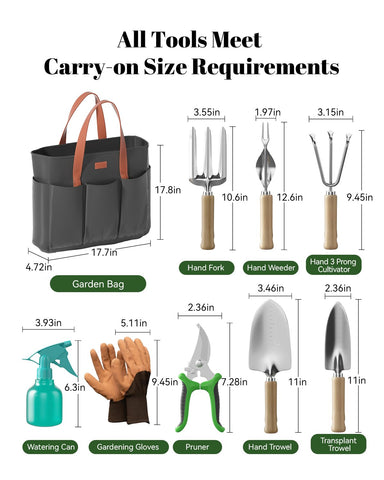 VerdantVibes storage bag with six pockets for organized tools