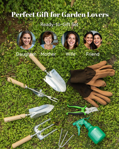 VerdantVibes ergonomic non-slip handles shown for comfortable extended gardening.