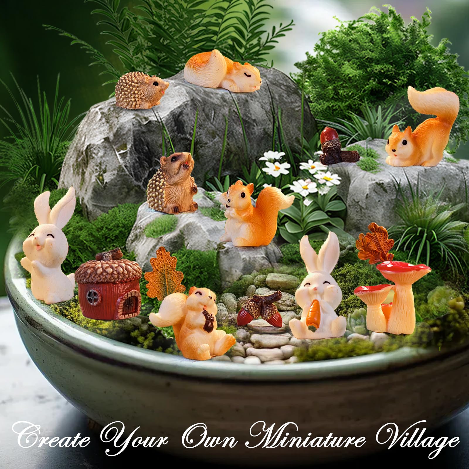 VerdantVibes rabbits introduce movement to tabletop fairy scenes