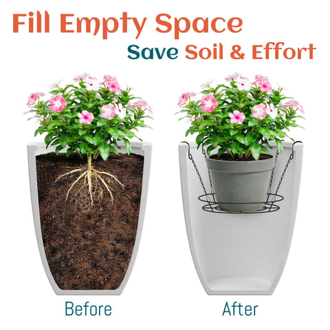 Verdanzia base clips provide secure attachment inside thick-walled planters