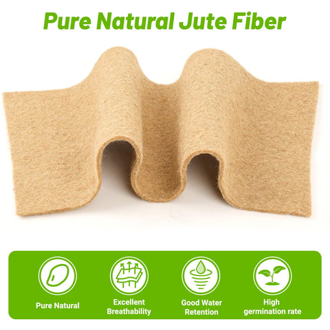 Verdanzia biodegradable jute mat demonstrates absorbent surface supporting steady watering.