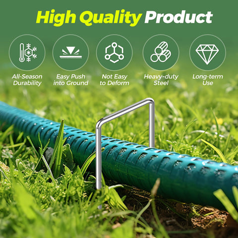 Verdeluxe ground staples anchor inflatables or seasonal decorations for reliable hold.