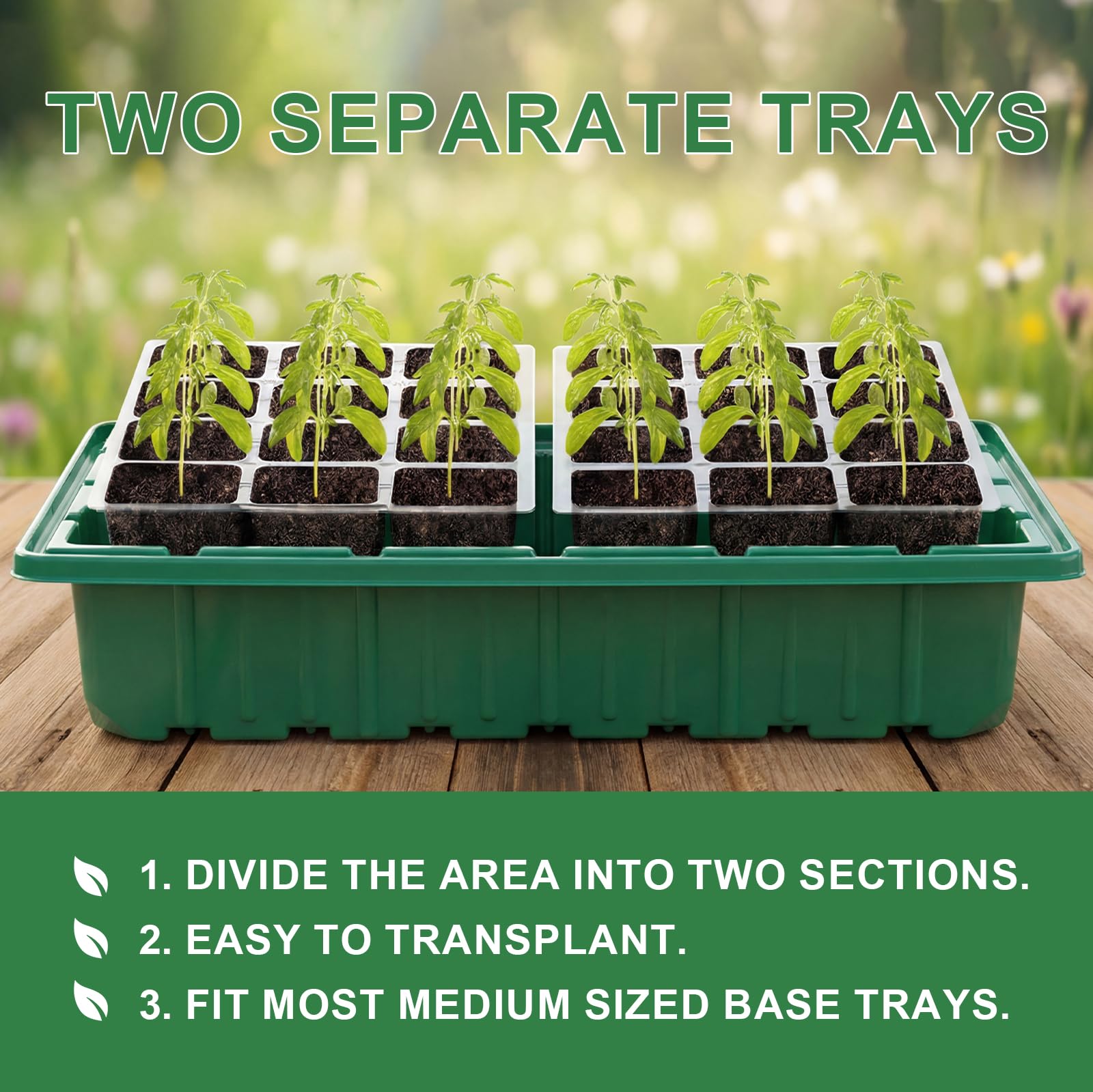Verdenu 2-pack seed trays offer easy transplanting and expansion.