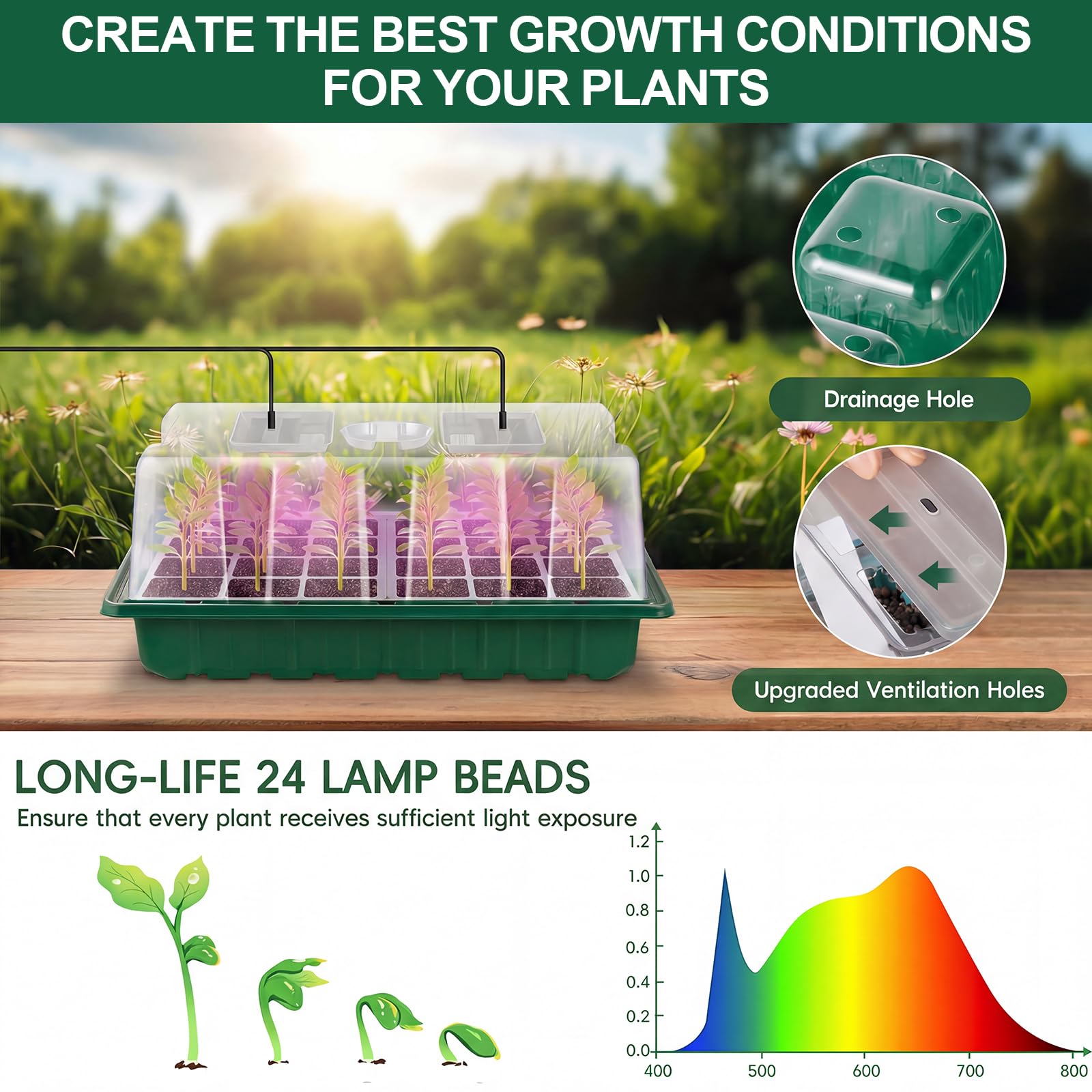 Verdenu heightened lid provides ample space for sturdy root development.