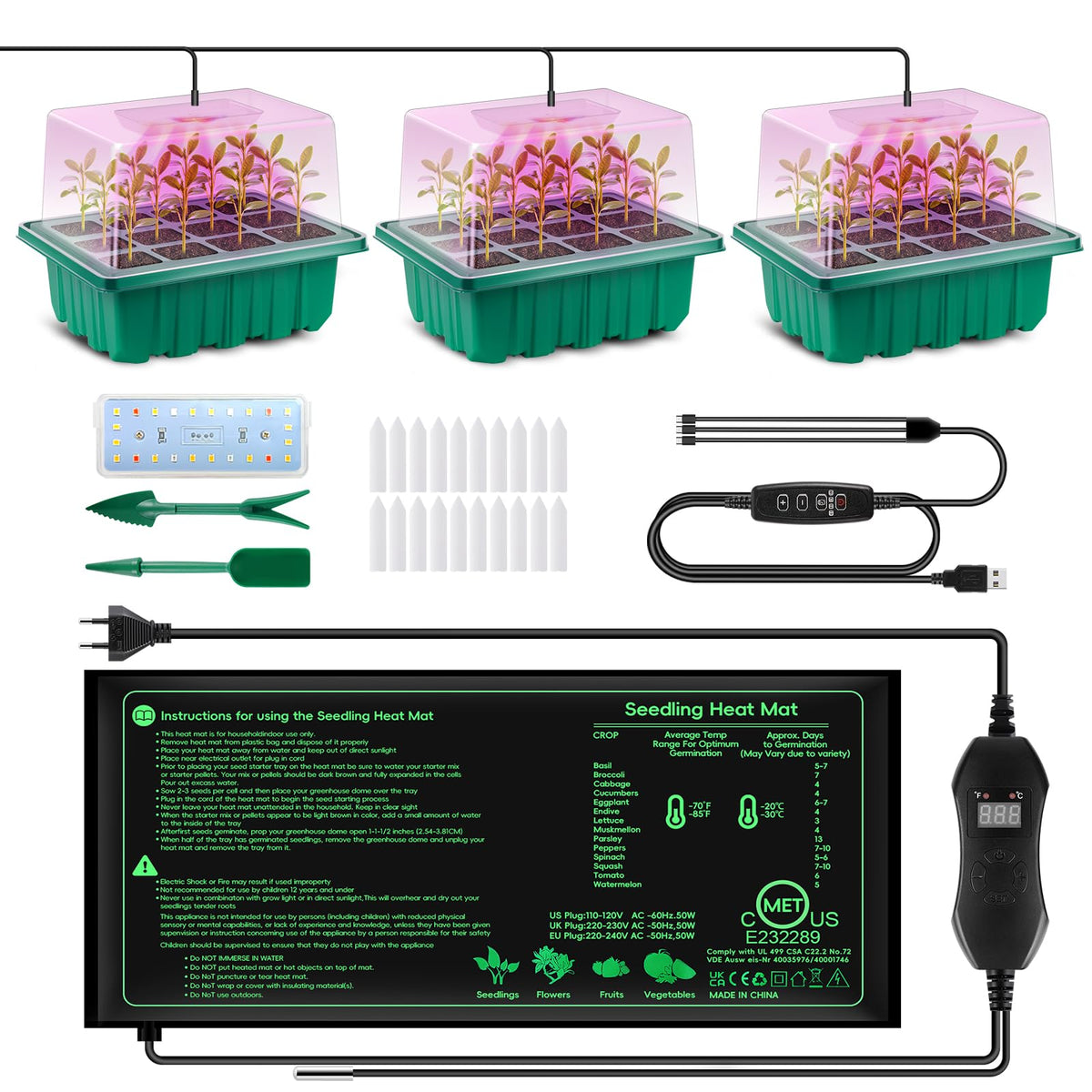 Verdenu seed-starter-tray setup promotes uniform germination and easy monitoring.