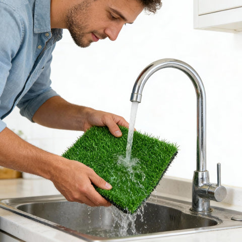 VERDIGRASS indoor-outdoor grass tile suits both spaces with year round green appeal.