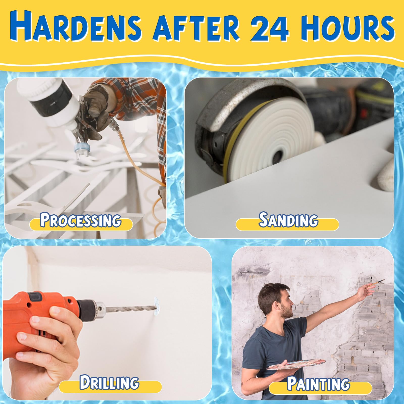 Vereclue epoxy putty is a DIY-friendly repair that hardens for sanding or drilling.