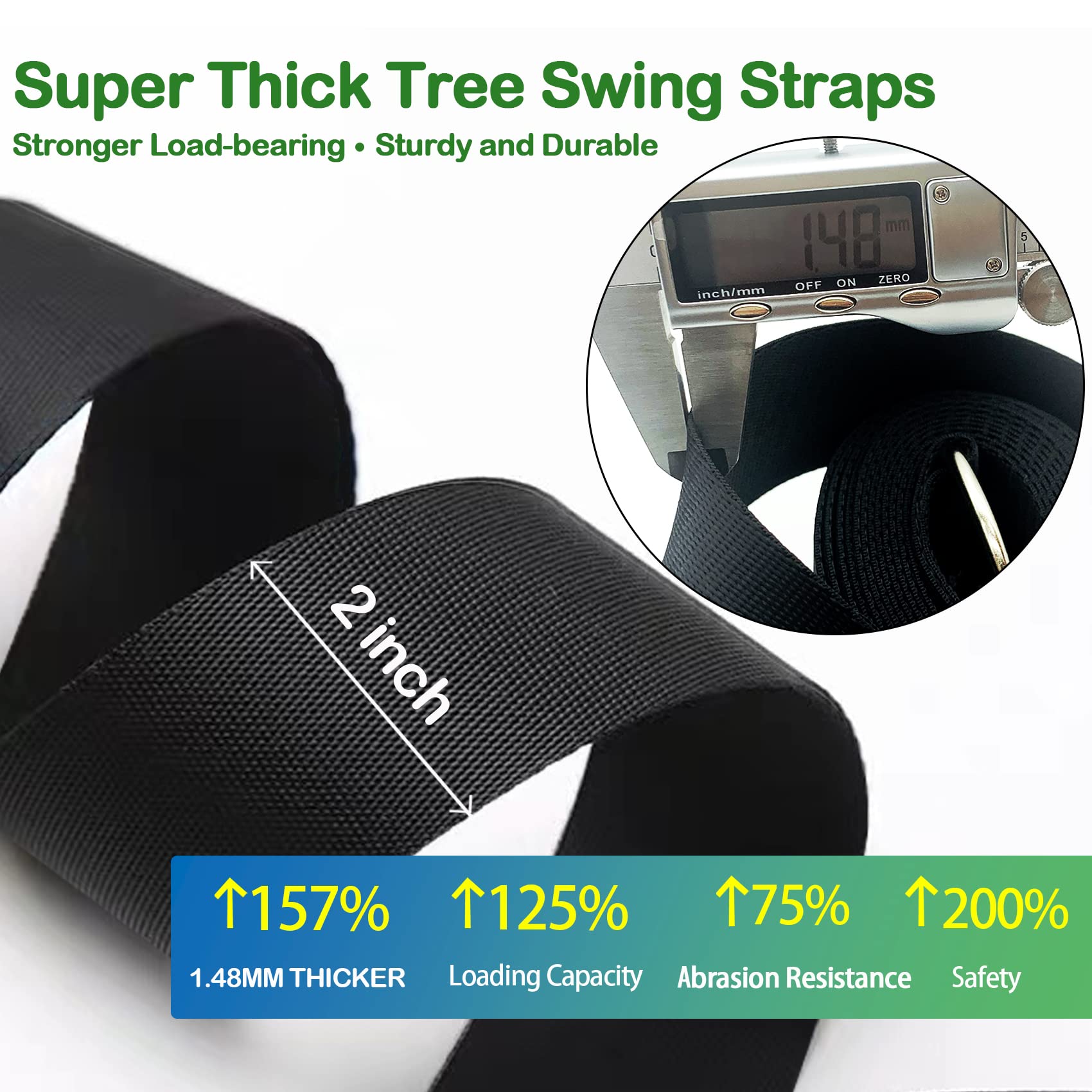 Veriluck tree swing straps branch install demonstrating easy branch attachment