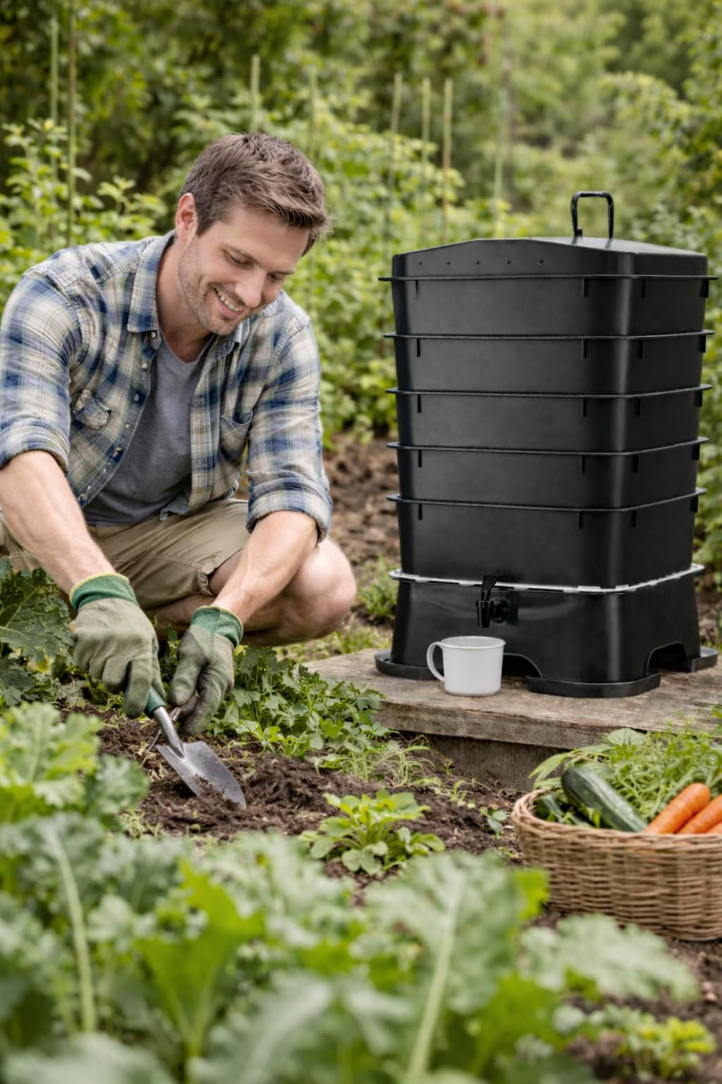 VermiHut Plus protective feet help prevent ants and provide stable footing.