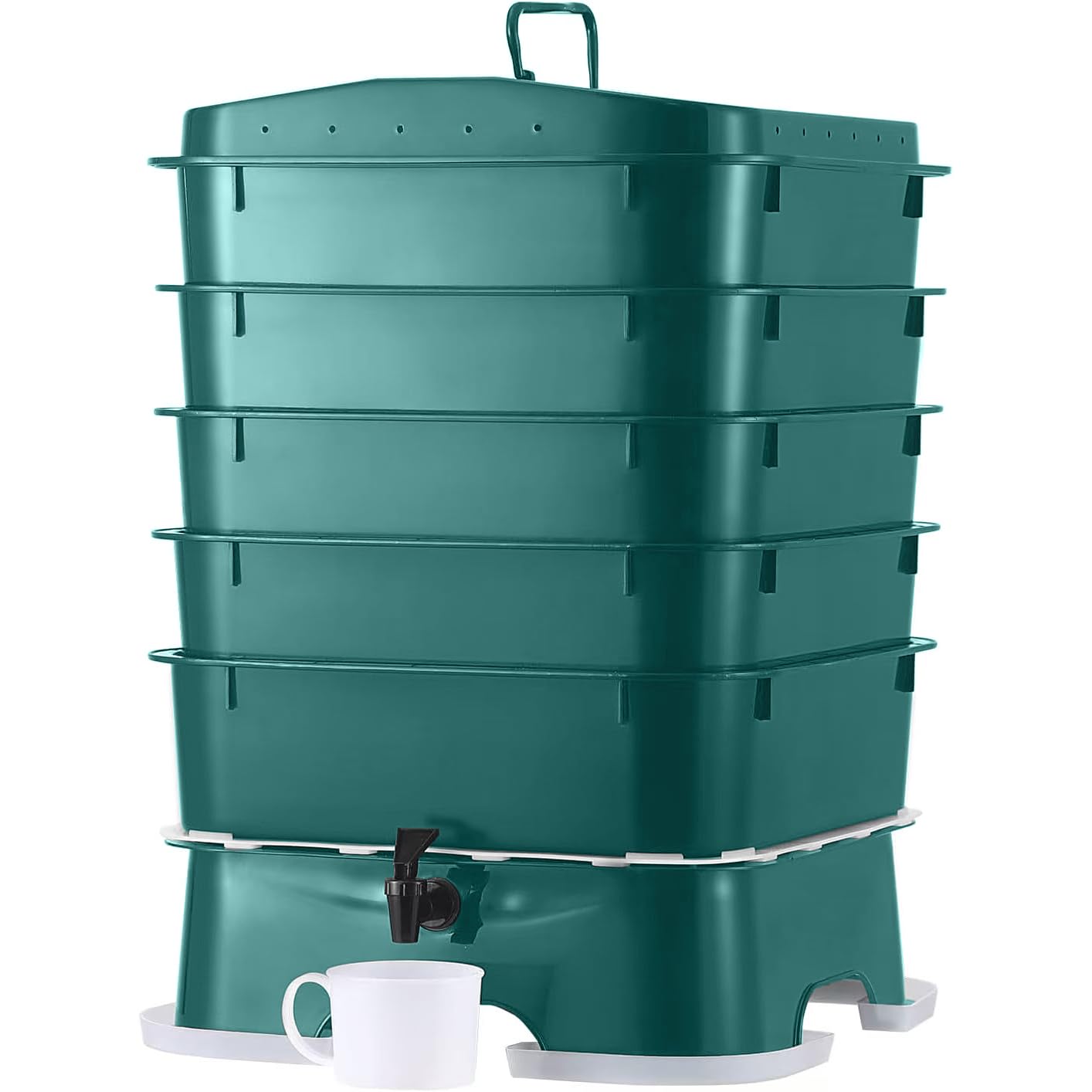 Vermihut Plus inside worm tray balance for efficient compact composting.