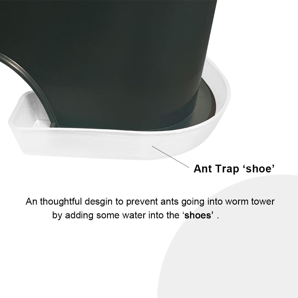 VermiHut Plus odor-reduction system minimizes kitchen smells during processing.