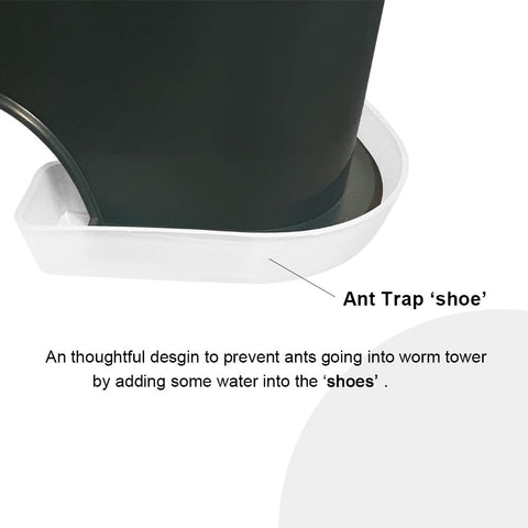 VermiHut Plus odor-reduction system minimizes kitchen smells during processing.