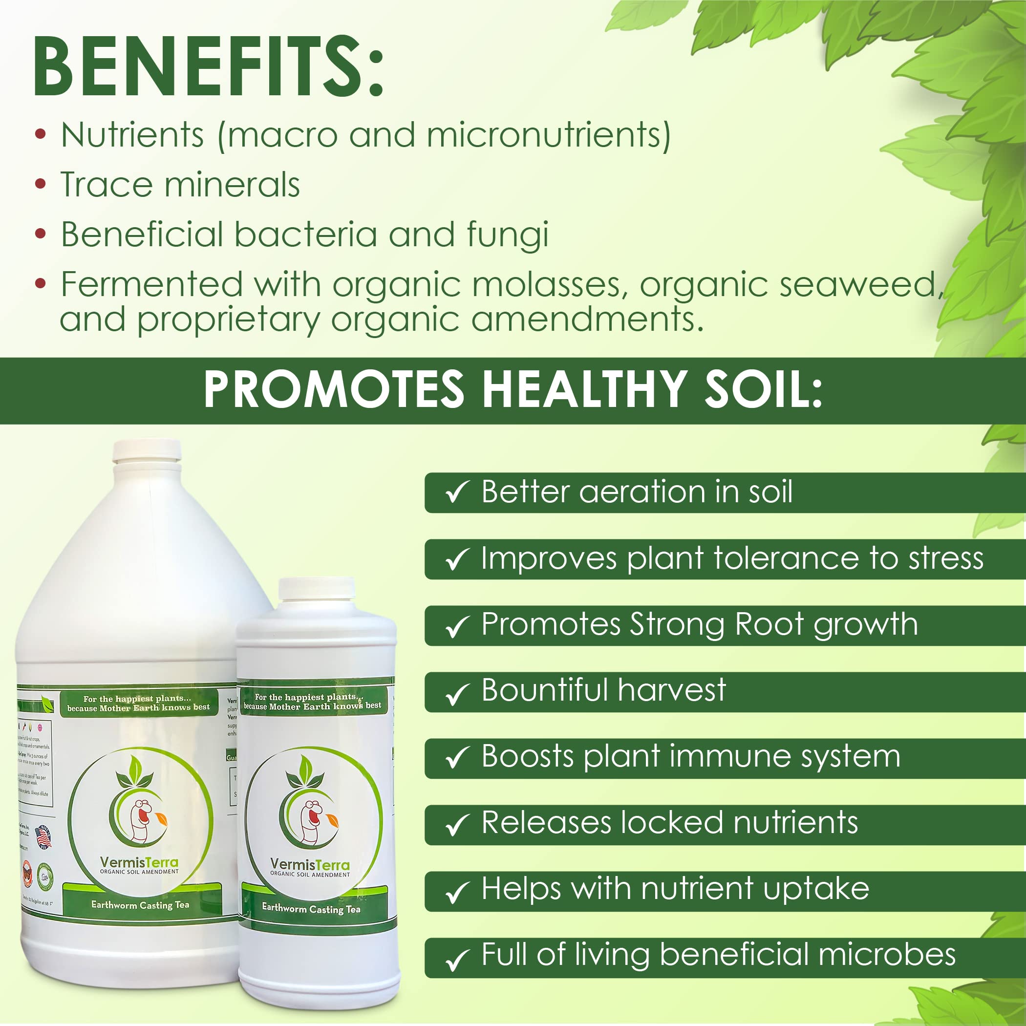 Soil enriched with VermisTerra Worm Tea application