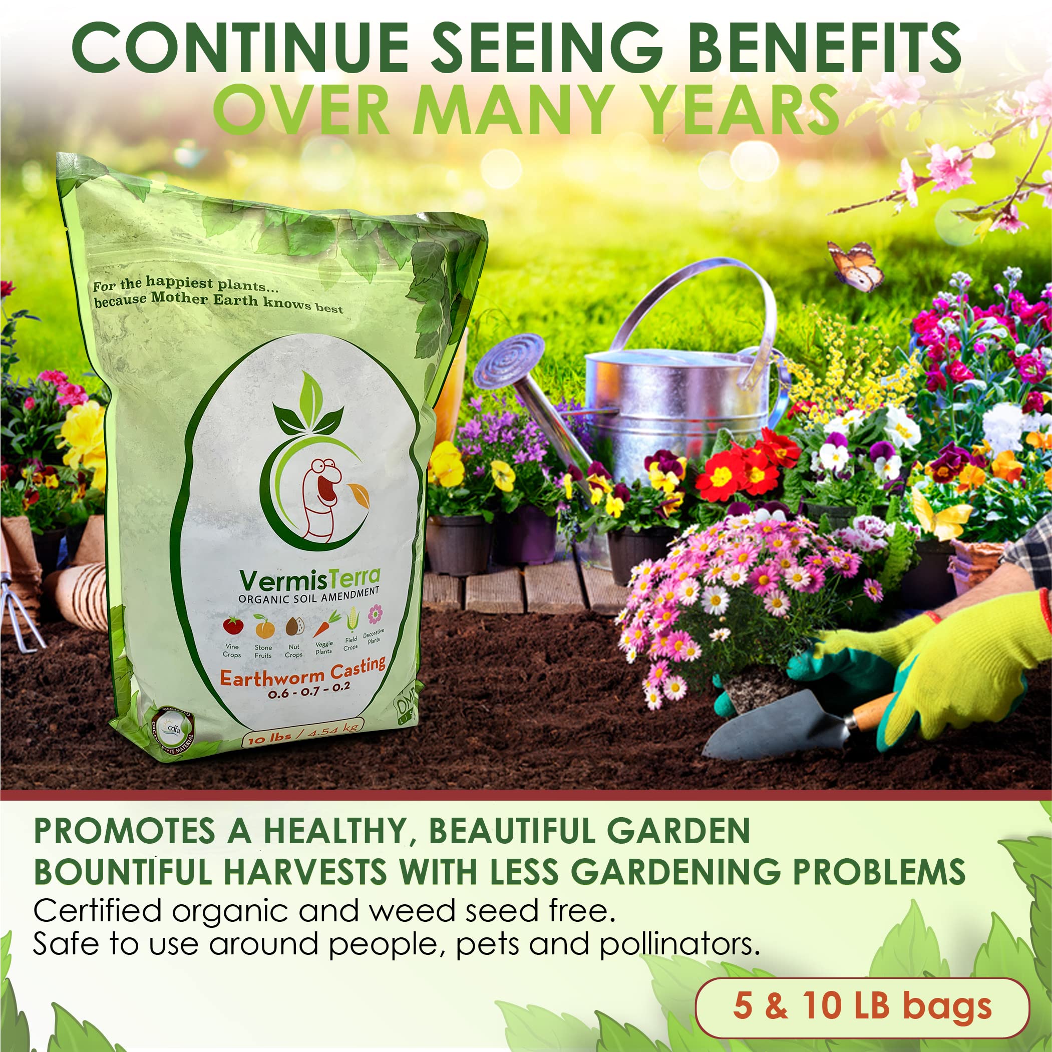 VermisTerra garden flowers growth shot suggests stronger blooms and vibrant foliage.