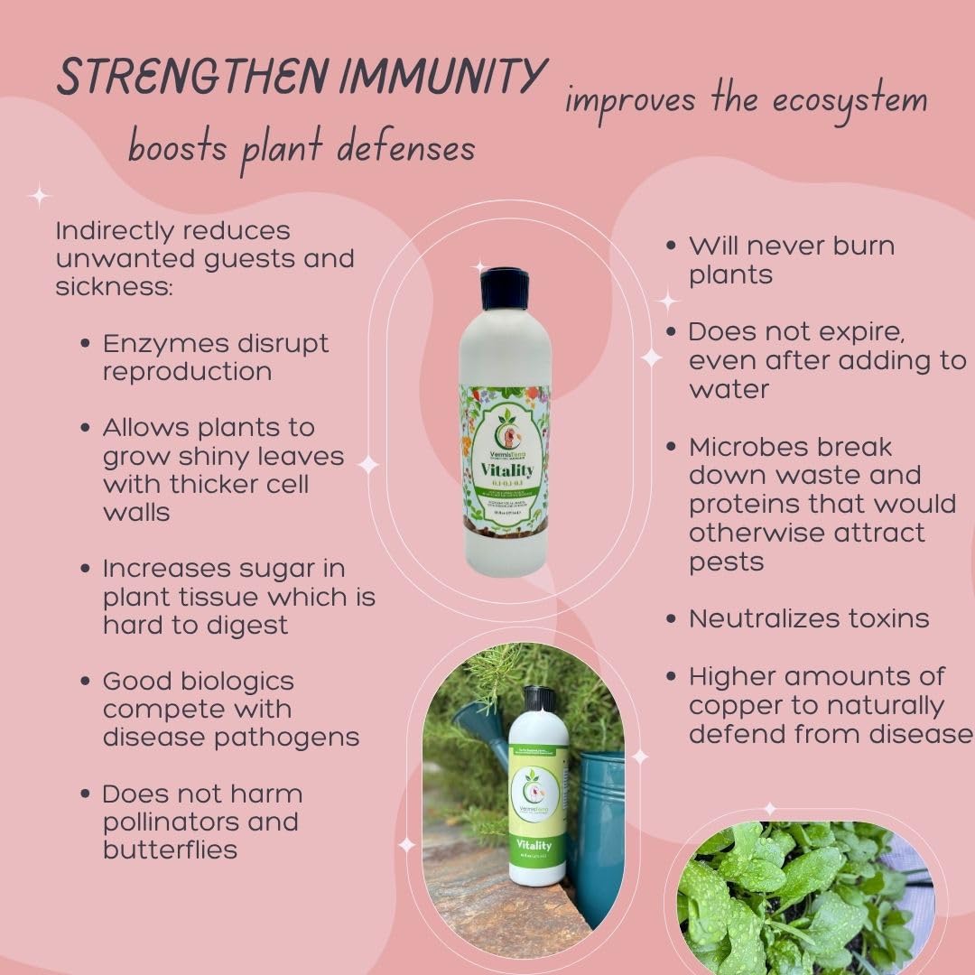 VermisTerra Vitality organic-plant-food nourishes leaves and blooms with balanced minerals.