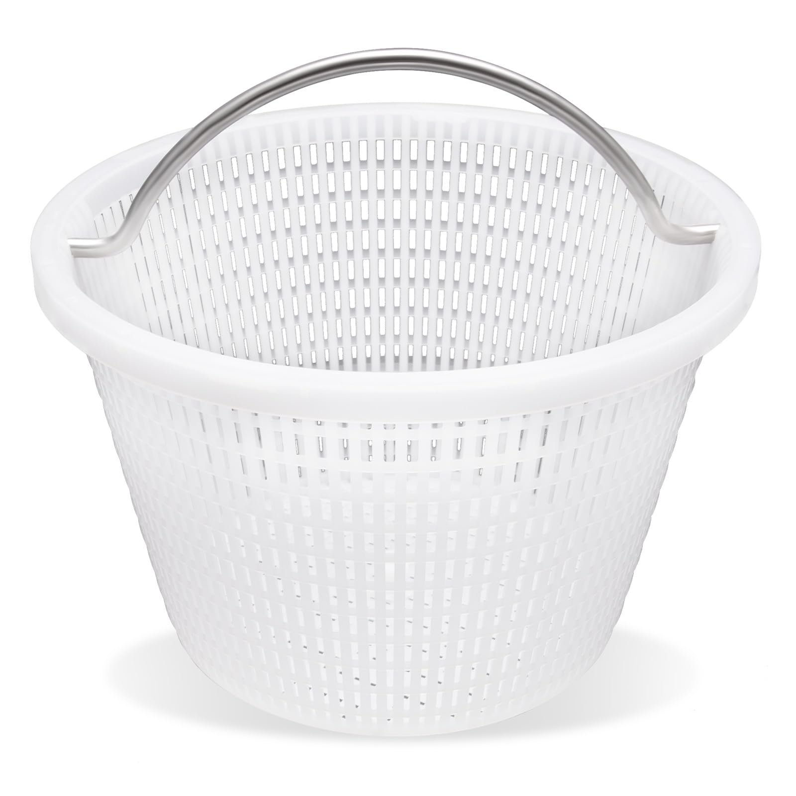 Verplexter handle basket with stainless steel handle for durable reliability during pool skimming