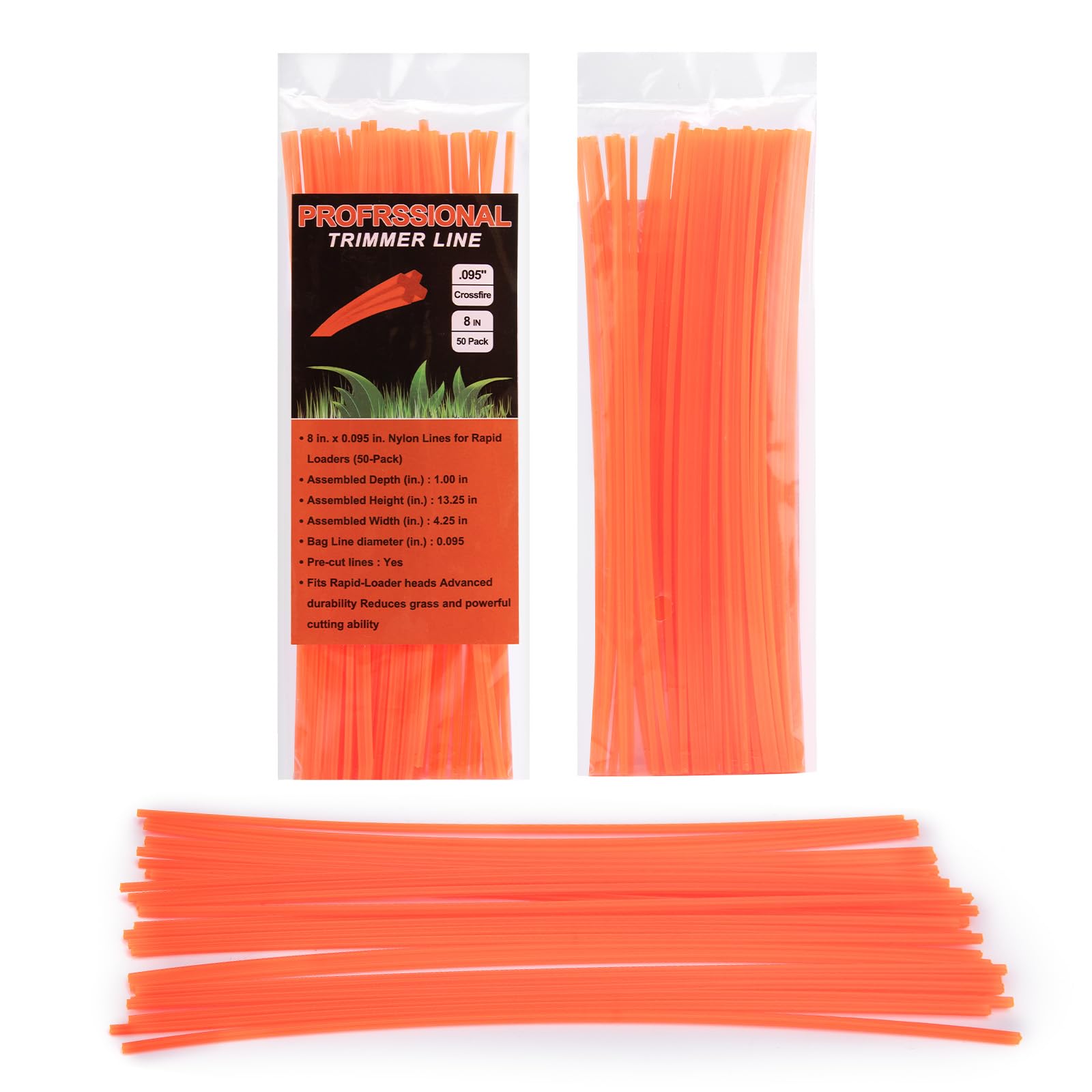 Verplexter professional trimmer line 50-pack orange shown for quick, easy loading.