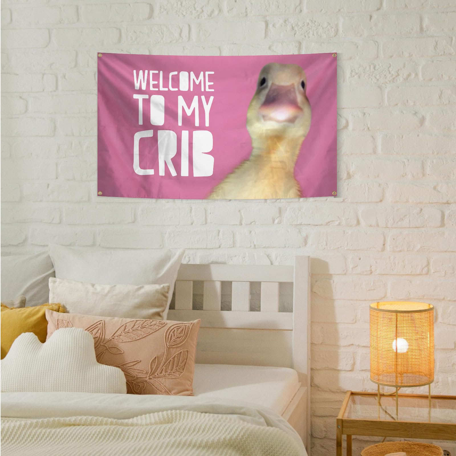 verrlia Welcome To My Crib flag adds playful vibe to man cave