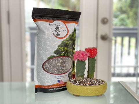 Versatile bonsai soil suitable for herbs, cacti, and container plants.