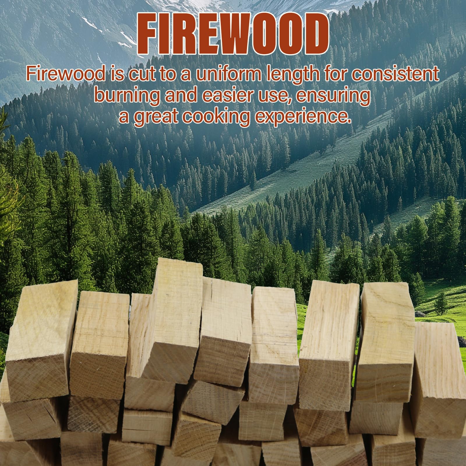 VERSAWOOD logs for portable ovens compatible with Ooni and similar wood-fired appliances.