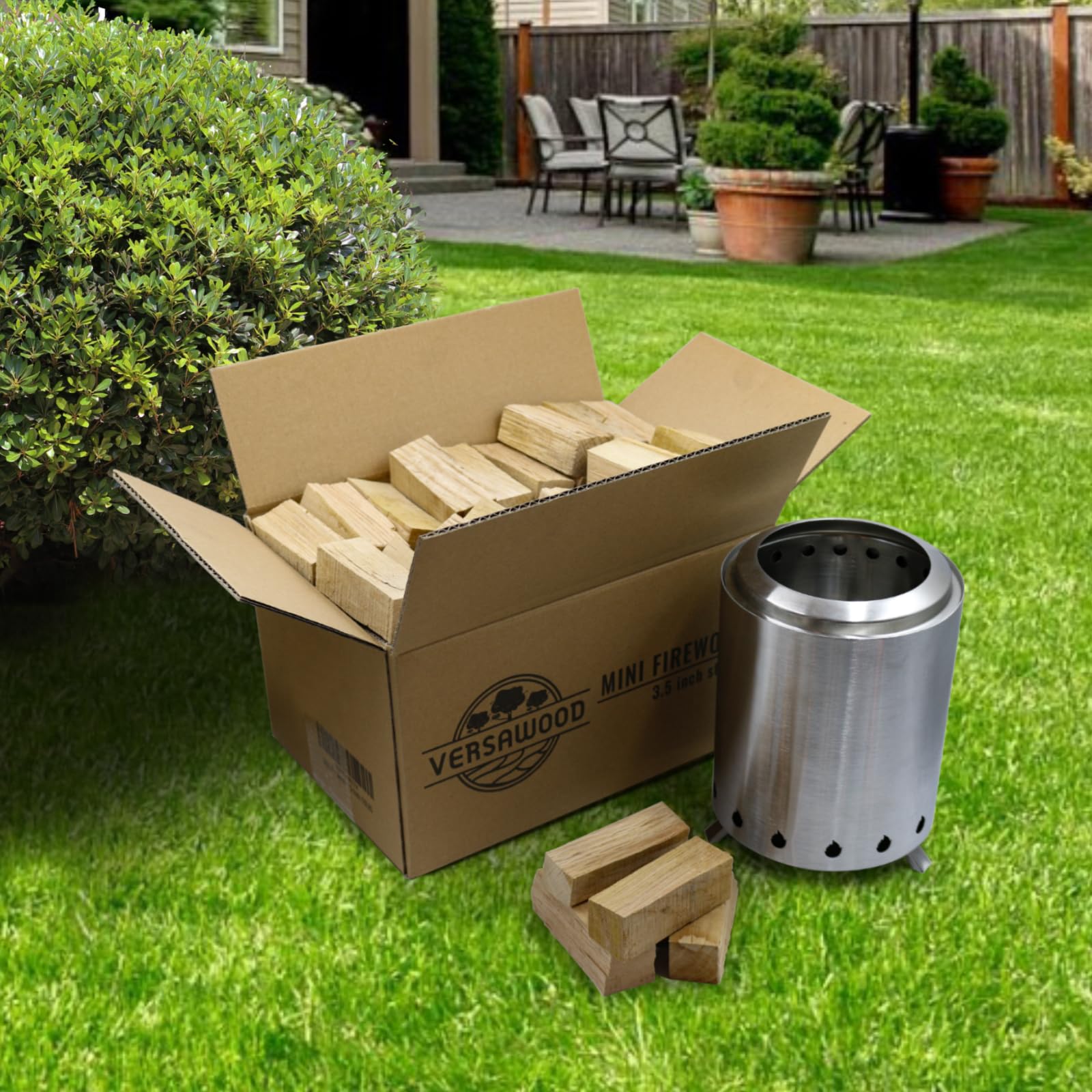 VERSAWOOD oak-firewood for ovens and grills supports versatile outdoor cooking setups.