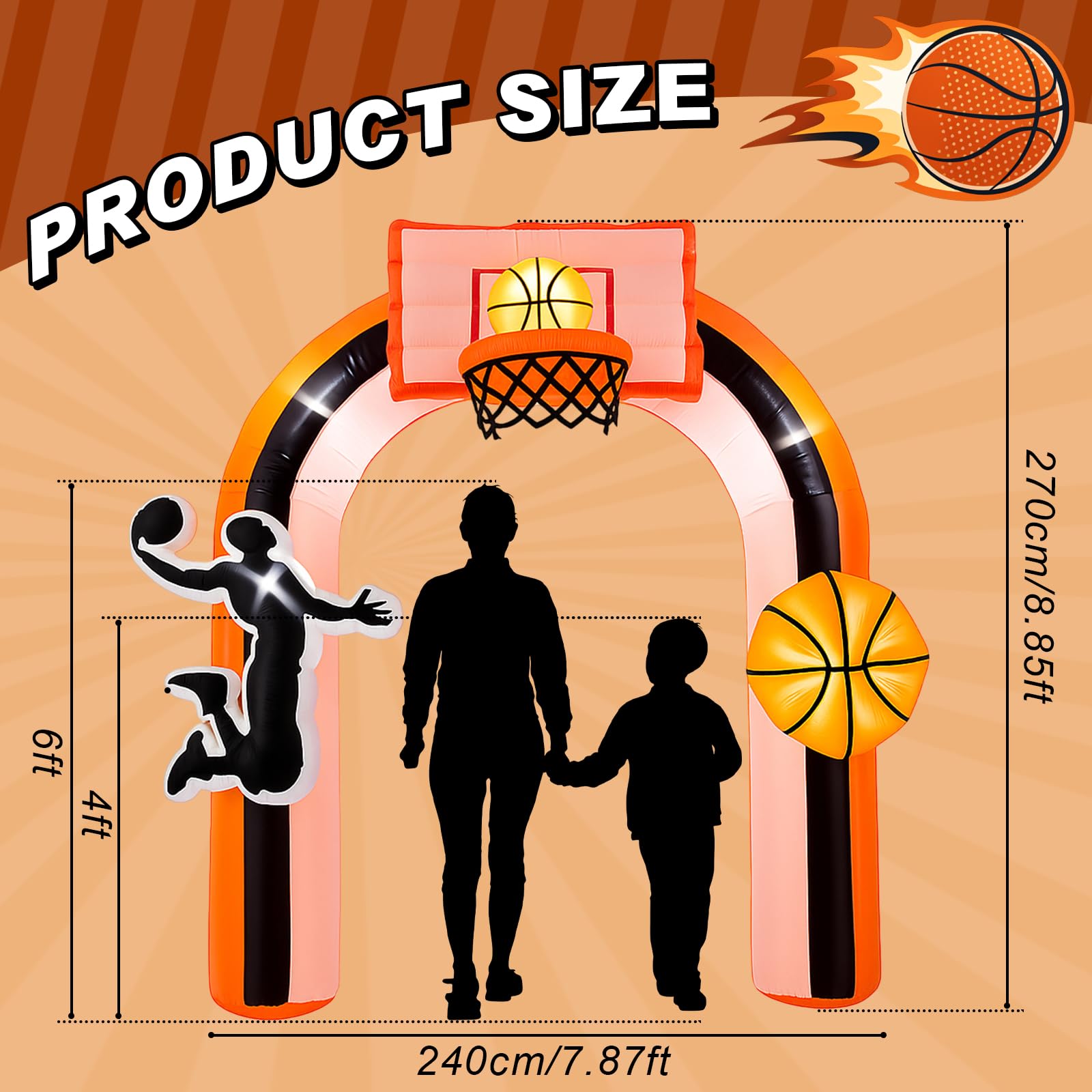 Vertintong basketball arch dunk hoop detail creates a dynamic backdrop for photos
