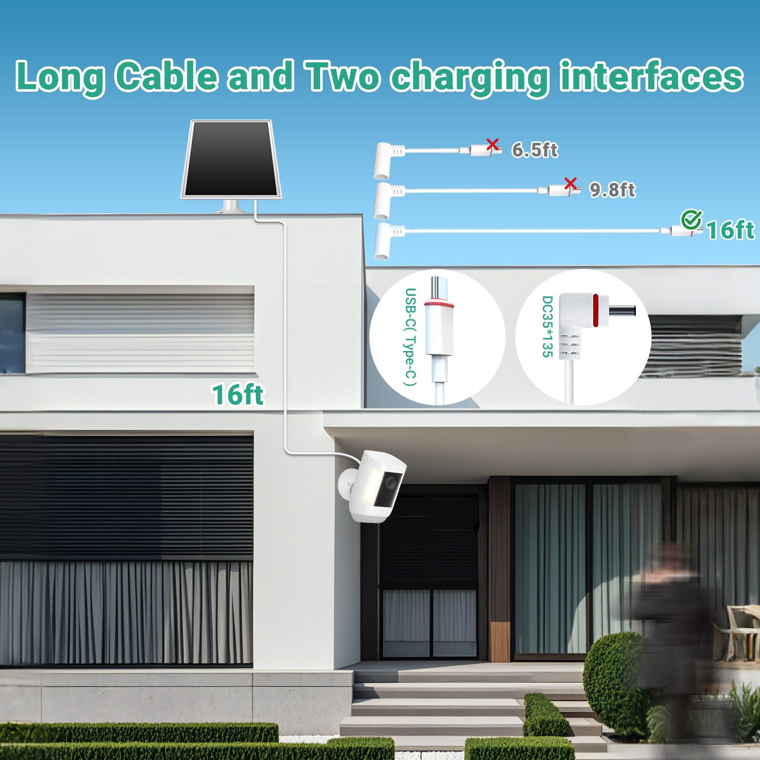 VERVERAY compatibility with Ring and Wyze cameras for flexible charging.
