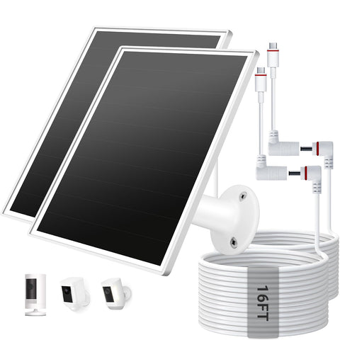 VERVERAY 2-pack solar panel; USB-C and barrel plug for outdoor charging.