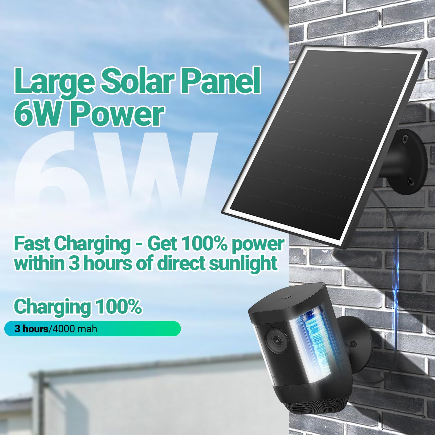 VERVERAY 16ft cable allows panel placement away from the camera.