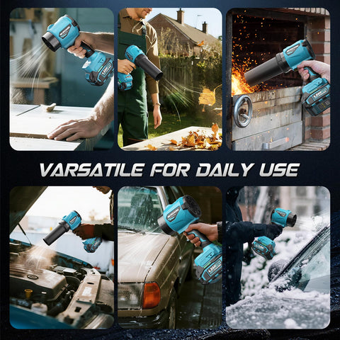 VerveWave leaf blower dual batteries for extended operation.