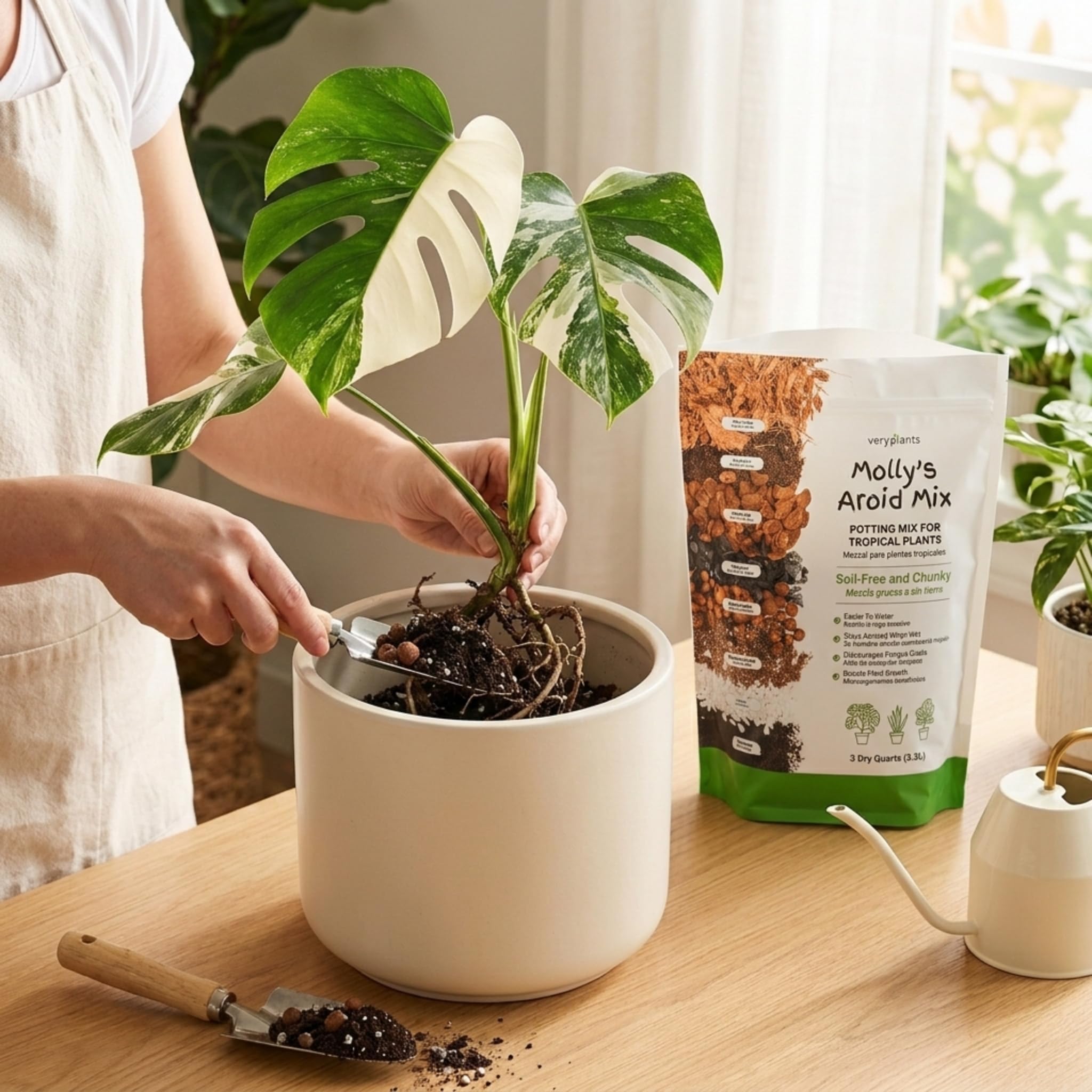 VeryPlants Molly's Aroid Mix resealable bag keeps mix fresh between uses.