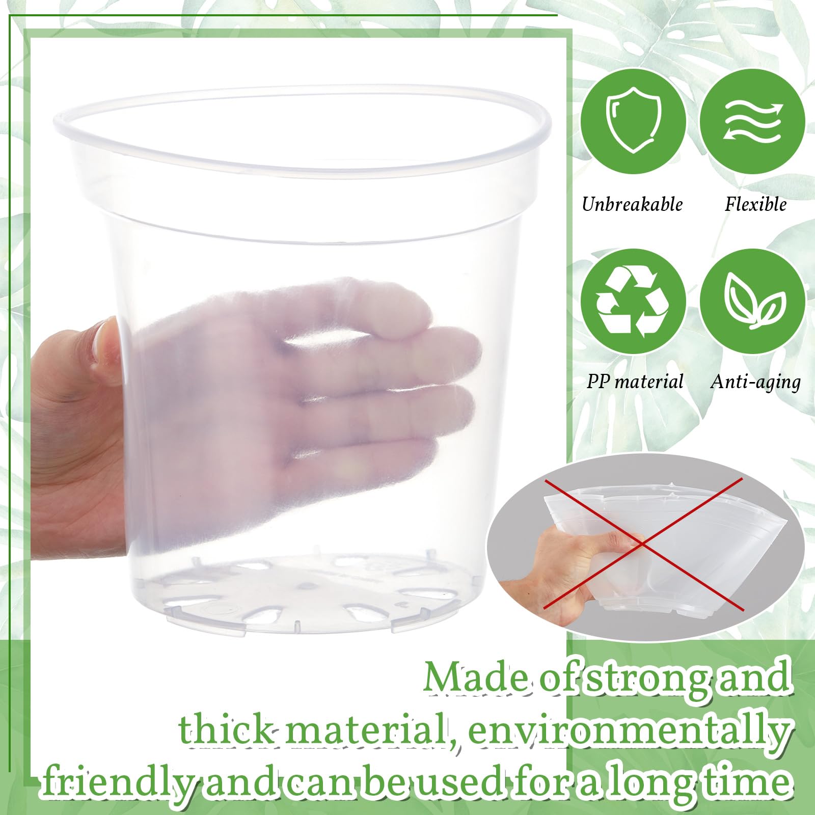 Vesici pot with drainage holes for 6-inch size ensuring root ventilation and watering control