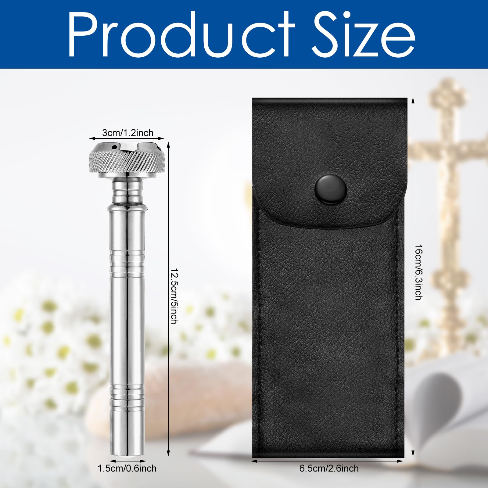 Vesici holy water sprinkler fits palm-size and easy to carry.