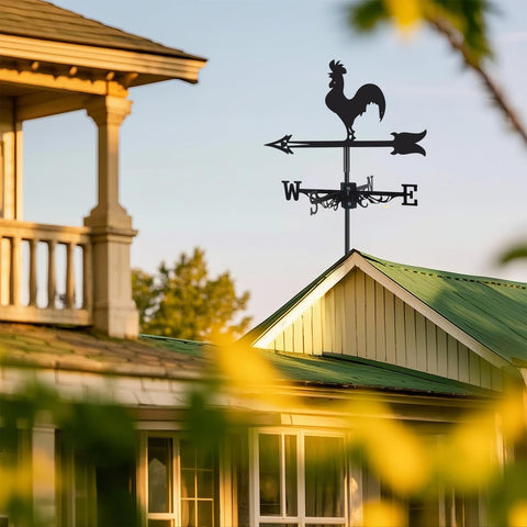 VESTCDF metal weathervane durability and rust resistance for outdoor spaces.