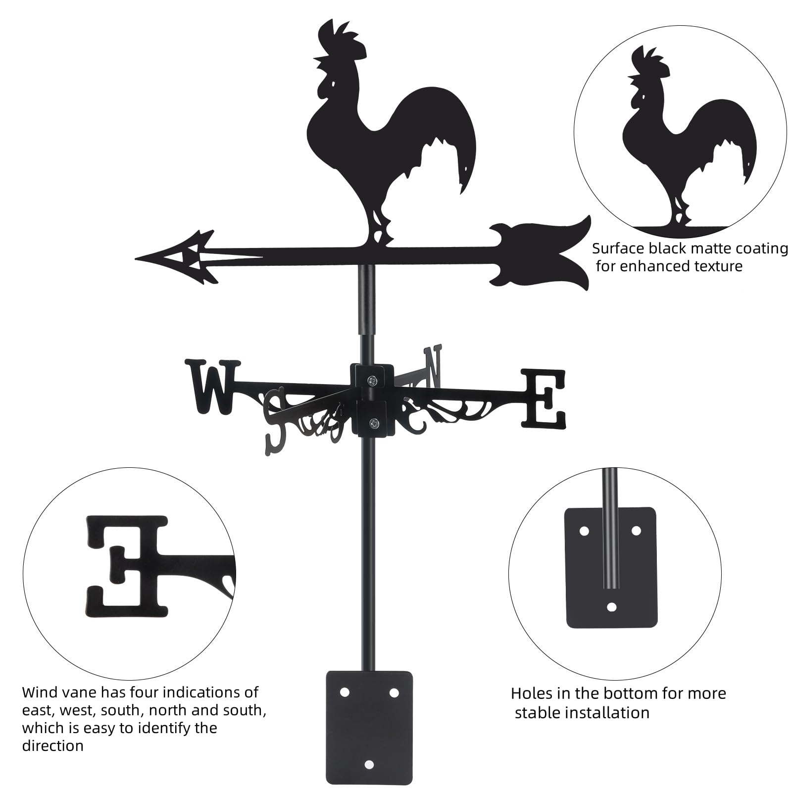 VESTCDF outdoor wind direction indicator helps read breezes in yard or farm.