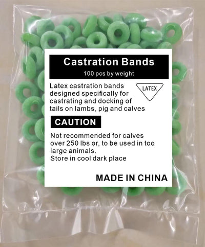 VET.PLUS latex castration rings green packaging, 100 pieces, ready for farm use