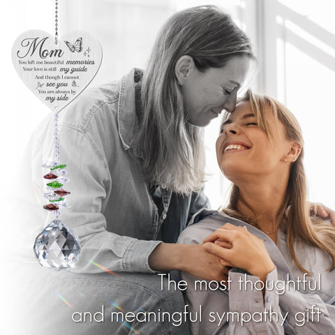 Vetbuosa memorial crystal suncatcher with inscription highlights memory of mom as a comforting keepsake