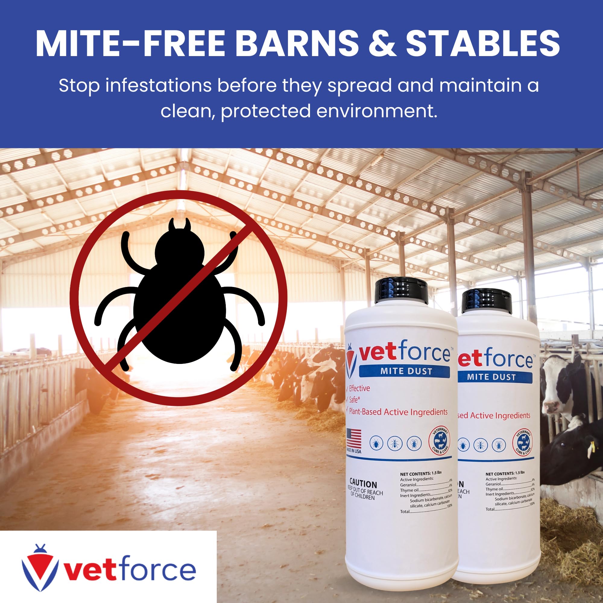 Vetforce Mite Dust penetrates cracks and crevices to target hidden nests