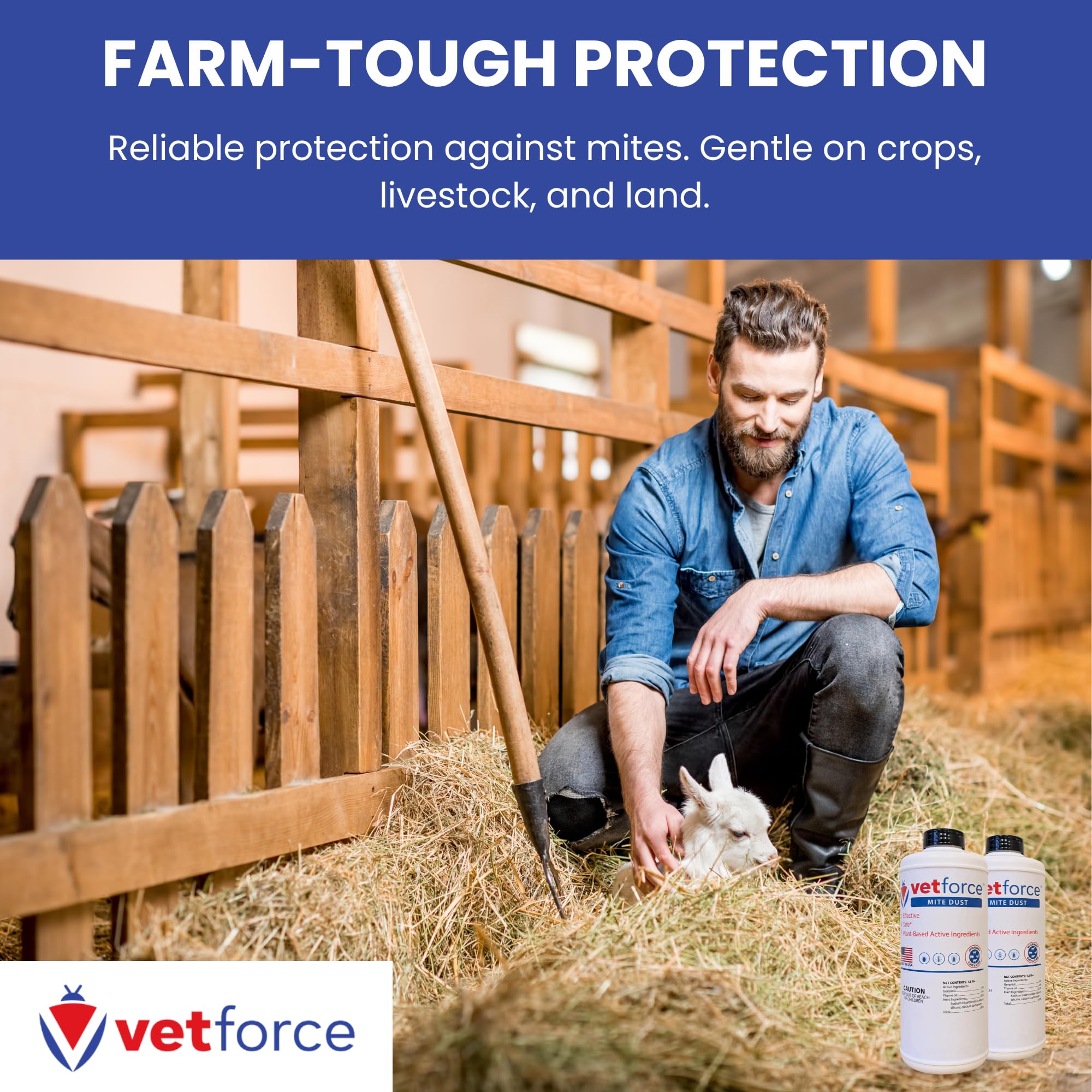 Vetforce Mite Dust can be used around garden areas to deter pests