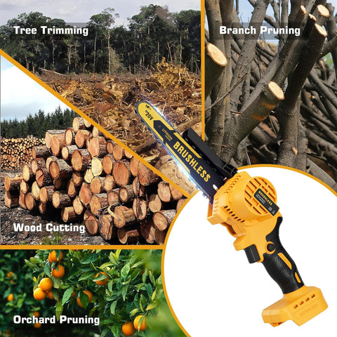 Vetoper portable cordless chainsaw with low noise during yard tasks.