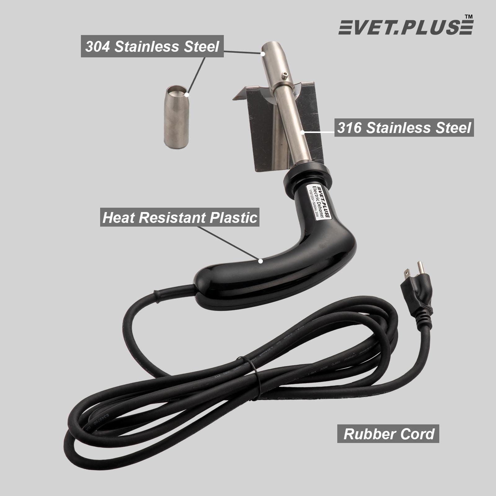 VET.PLUS burning tip 0.59 inch enables precise dehorning.