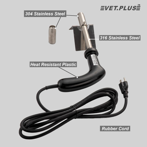 VET.PLUS burning tip 0.59 inch enables precise dehorning.