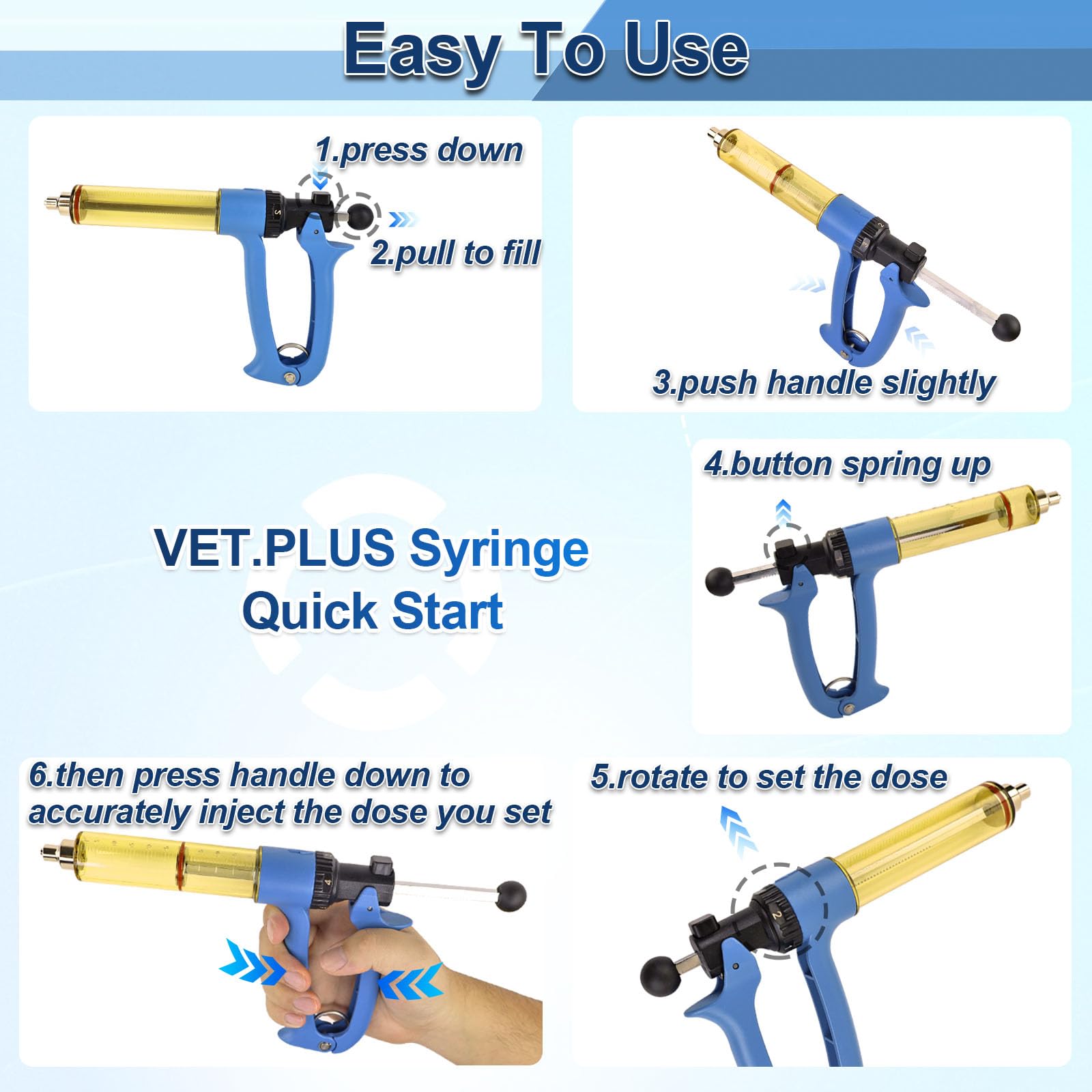 VET.PLUS color-coded knob for quick identification on farm tasks.